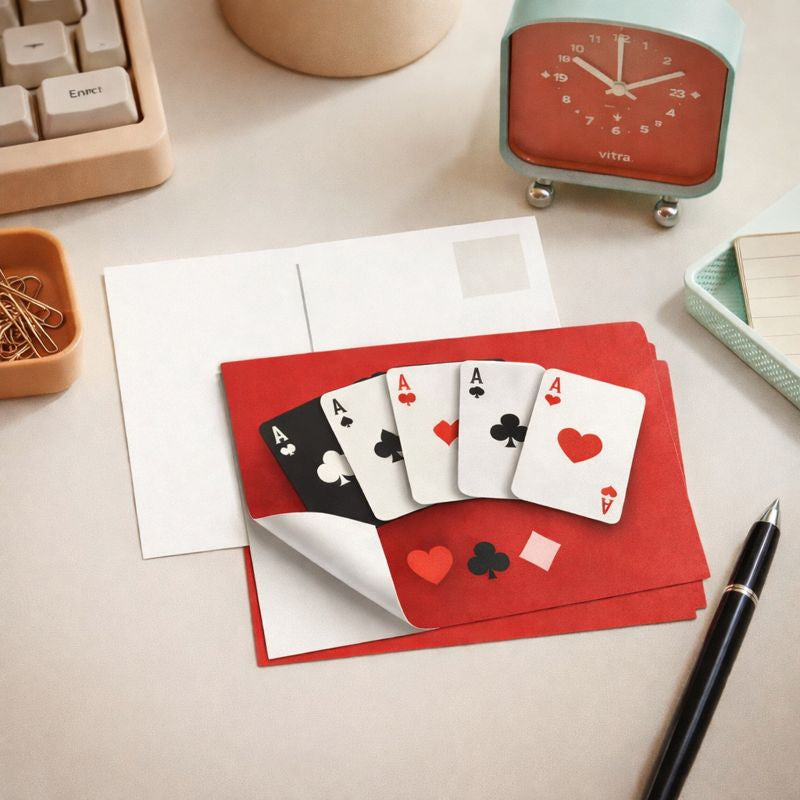 Briefkaart stickers drukken | Stickers met stevige kaartdrager