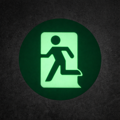 Ronde stickers nooduitgang