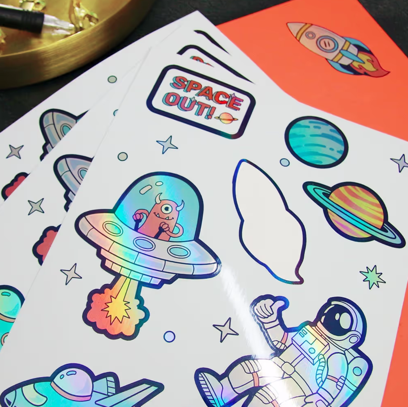 Sticker vel met holografische afbeeldingen