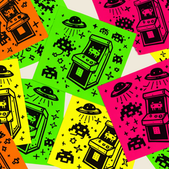 Diverse neon stickers