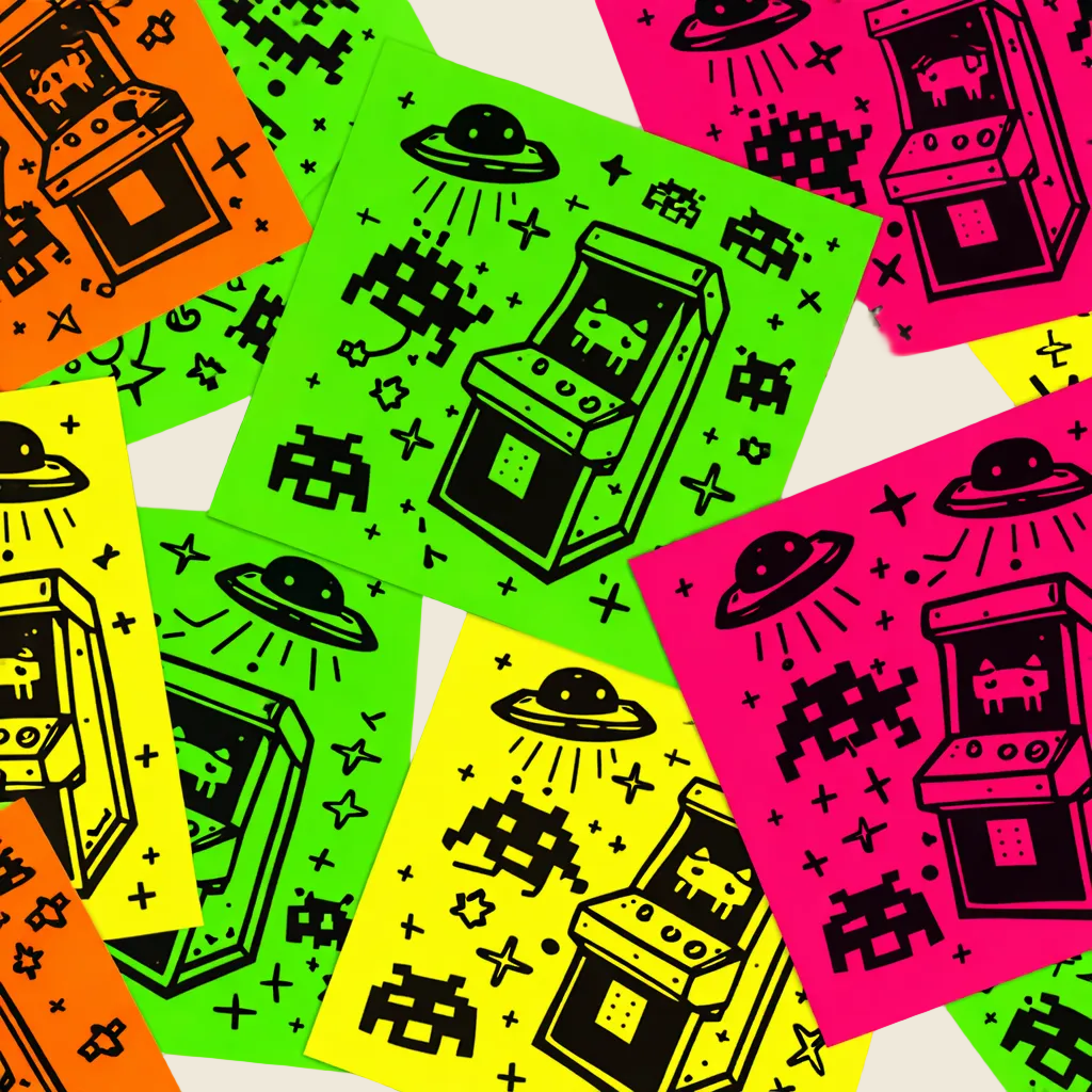 Diverse neon stickers