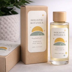 Ronde stickers vinyl op een parfum flesd