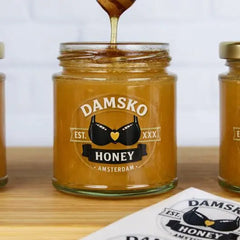 Honing potje met een transparante sticker