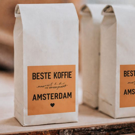 Vierkante label stickers in oranje kleur