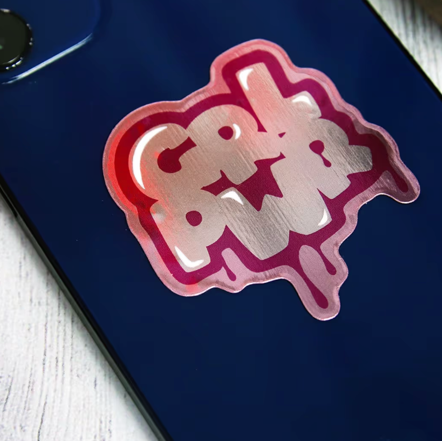girl power sticker zilver
