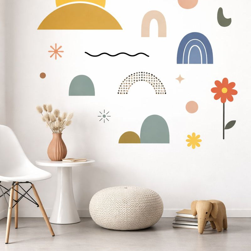 muur stickers in een woonkamer