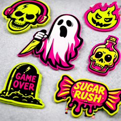 freaky neon stickers