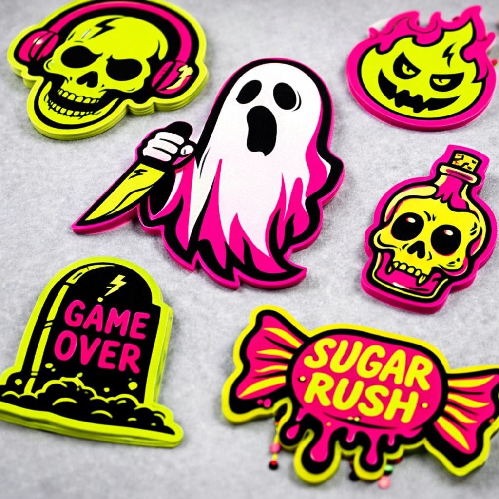 freaky neon stickers