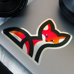 zilveren stickers van een vos